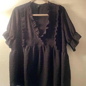 Swiss dot baby doll shirt